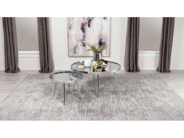 Kaelyn Chrome Nesting Coffee Tables - Ornate Home