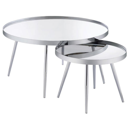 Kaelyn Chrome Nesting Coffee Tables - Ornate Home