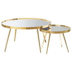 Kaelyn Gold 3-piece Round Coffee and End Table Set - Ornate Home