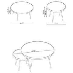 Kaelyn Gold 3-piece Round Coffee and End Table Set - Ornate Home
