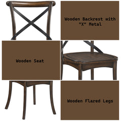 Kaelyn Side Chair in Dark Oak and Black (Set of 2) 73032 - Ornate Home