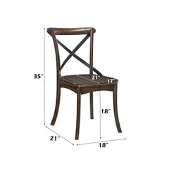 Kaelyn Side Chair in Dark Oak and Black (Set of 2) 73032 - Ornate Home