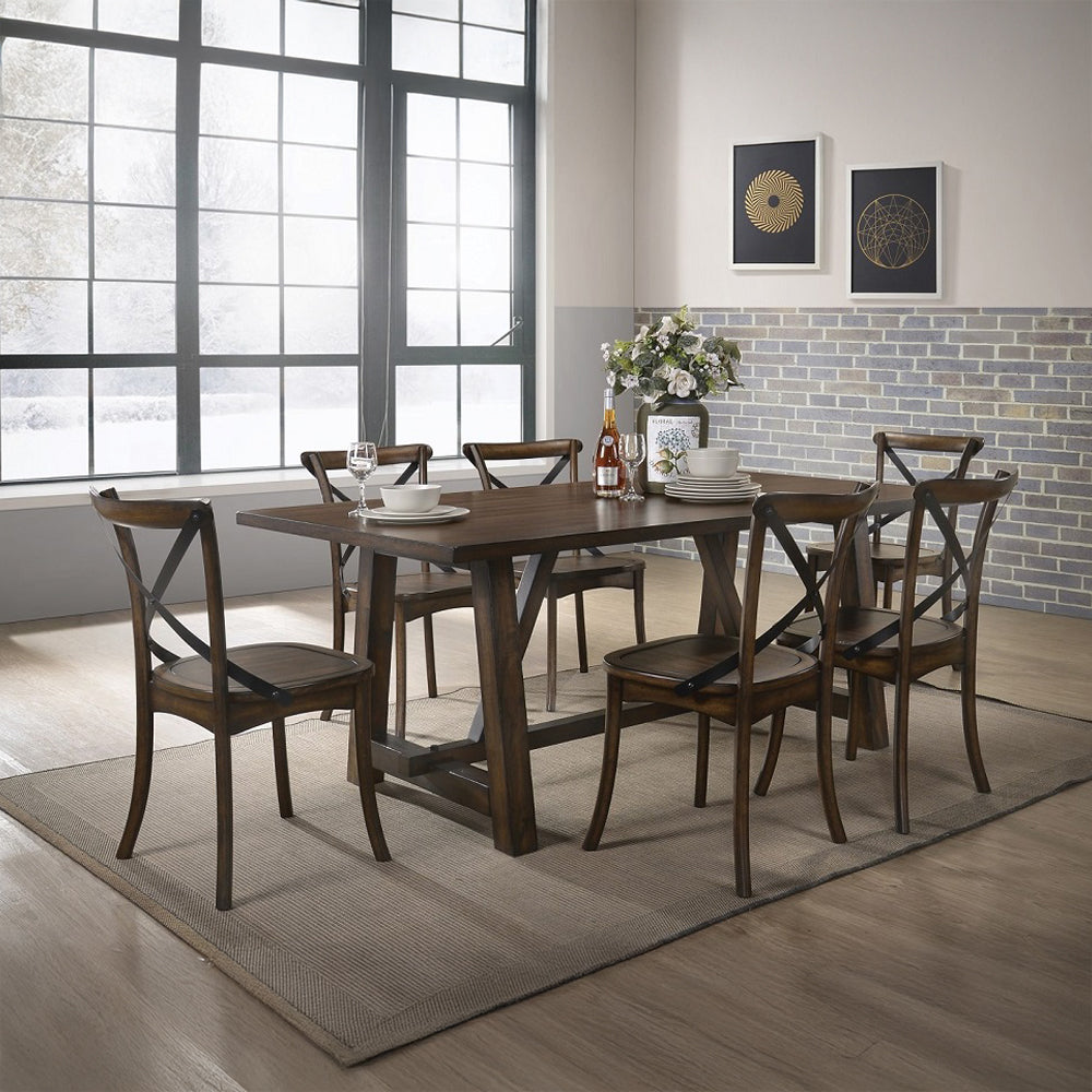 Kaelyn Side Chair in Dark Oak and Black (Set of 2) 73032 - Ornate Home