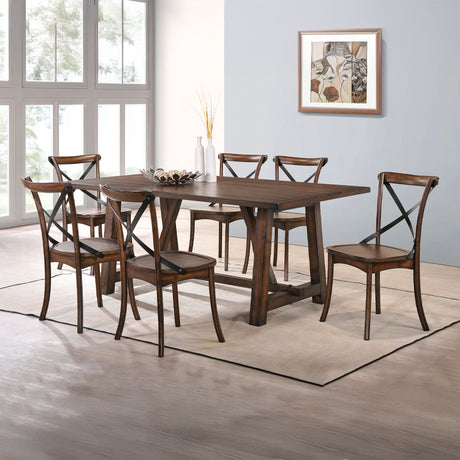 Kaelyn Side Chair in Dark Oak and Black (Set of 2) 73032 - Ornate Home