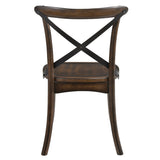 Kaelyn Side Chair in Dark Oak and Black (Set of 2) 73032 - Ornate Home