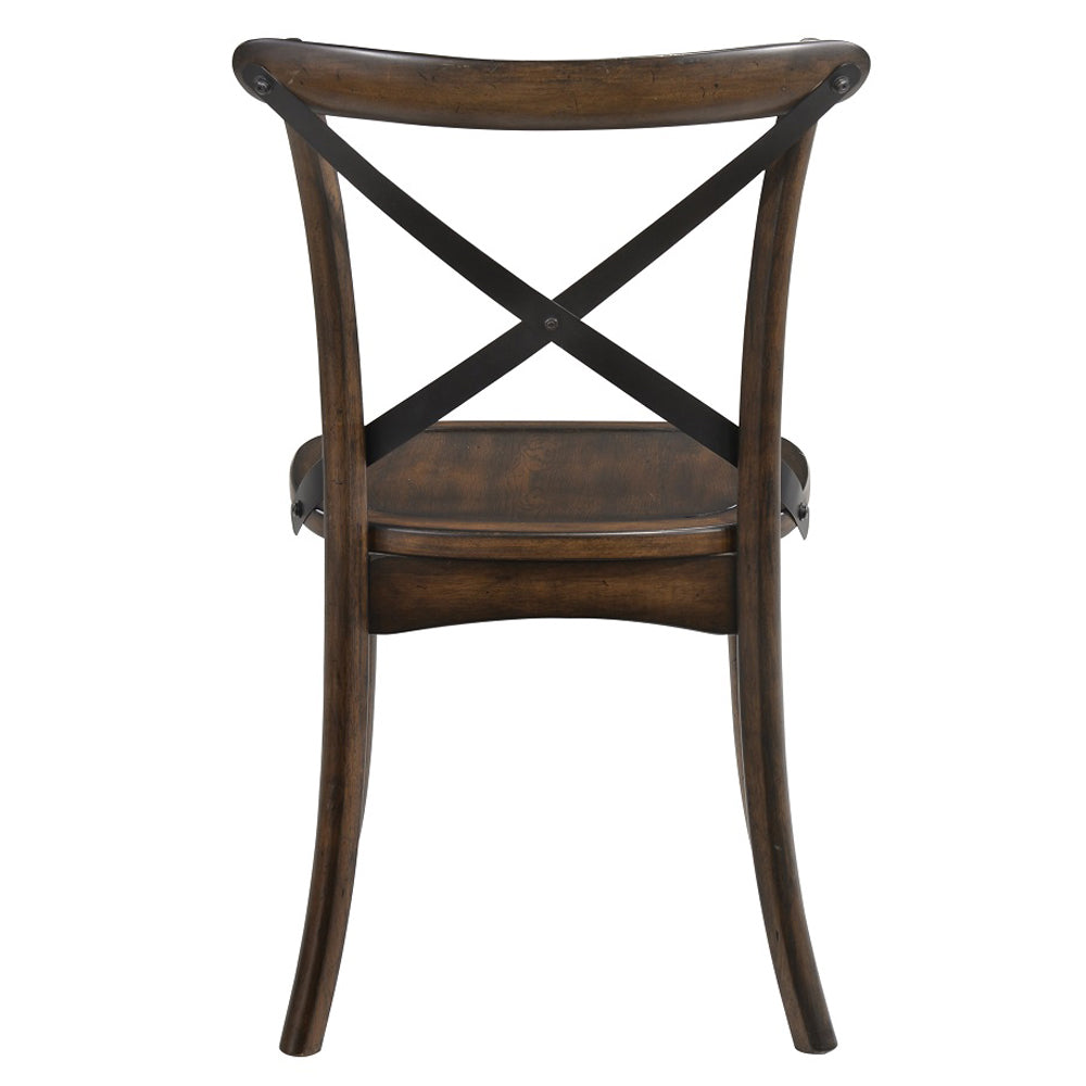 Kaelyn Side Chair in Dark Oak and Black (Set of 2) 73032 - Ornate Home