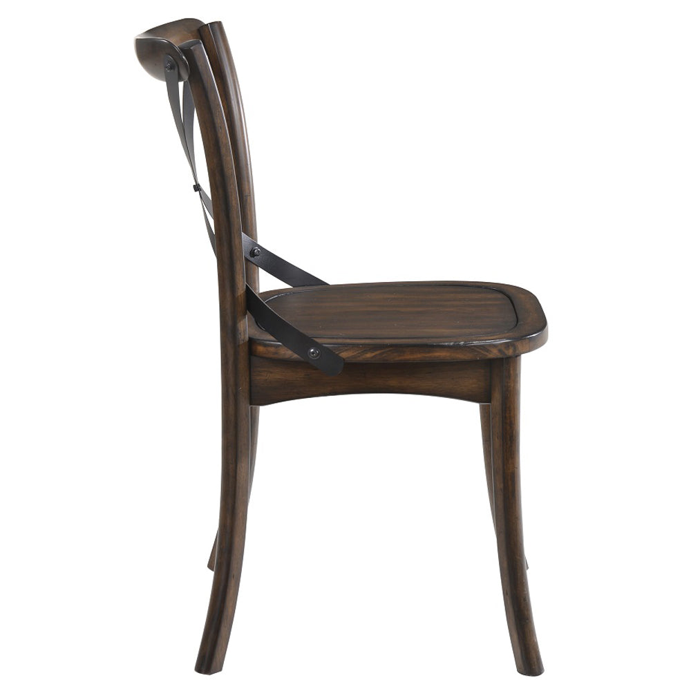 Kaelyn Side Chair in Dark Oak and Black (Set of 2) 73032 - Ornate Home