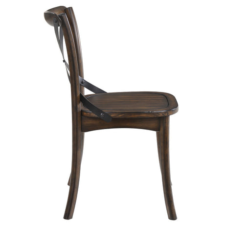 Kaelyn Side Chair in Dark Oak and Black (Set of 2) 73032 - Ornate Home