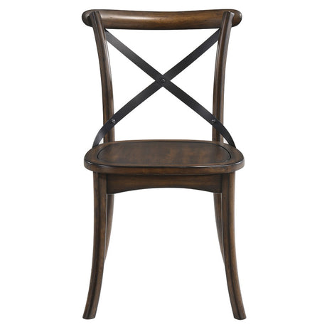 Kaelyn Side Chair in Dark Oak and Black (Set of 2) 73032 - Ornate Home