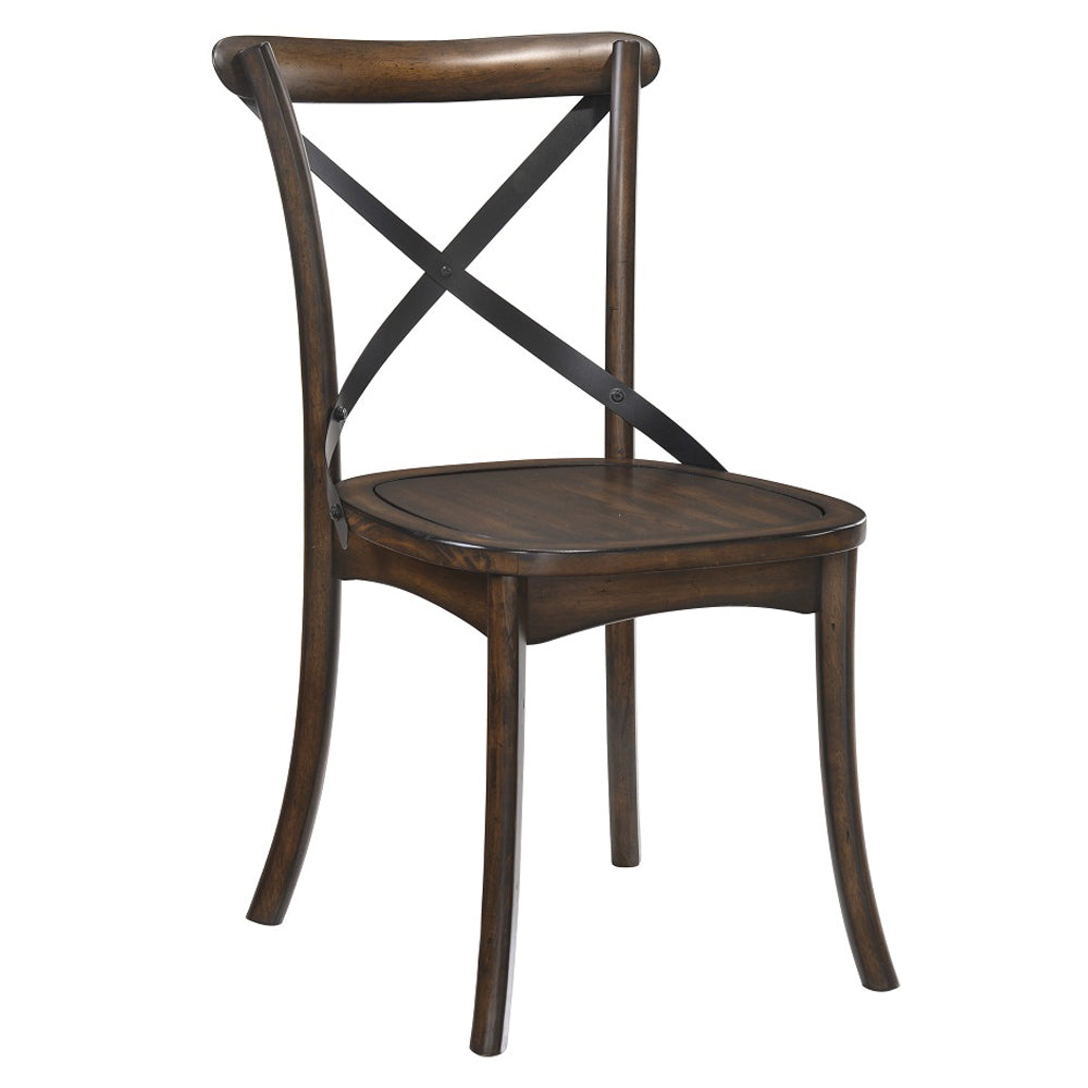 Kaelyn Side Chair in Dark Oak and Black (Set of 2) 73032 - Ornate Home
