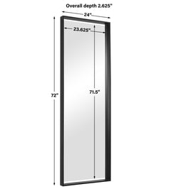 Kahn Black Oversized Rectangular Mirror - Ornate Home