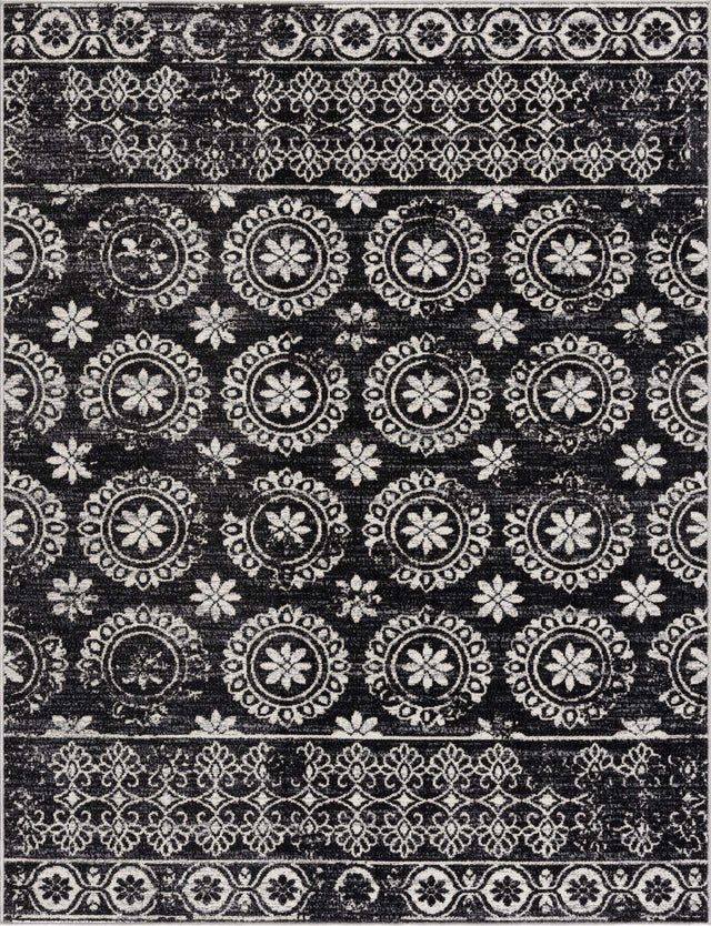 Kahraman Black & White Washable Rug - Clearance - Ornate Home