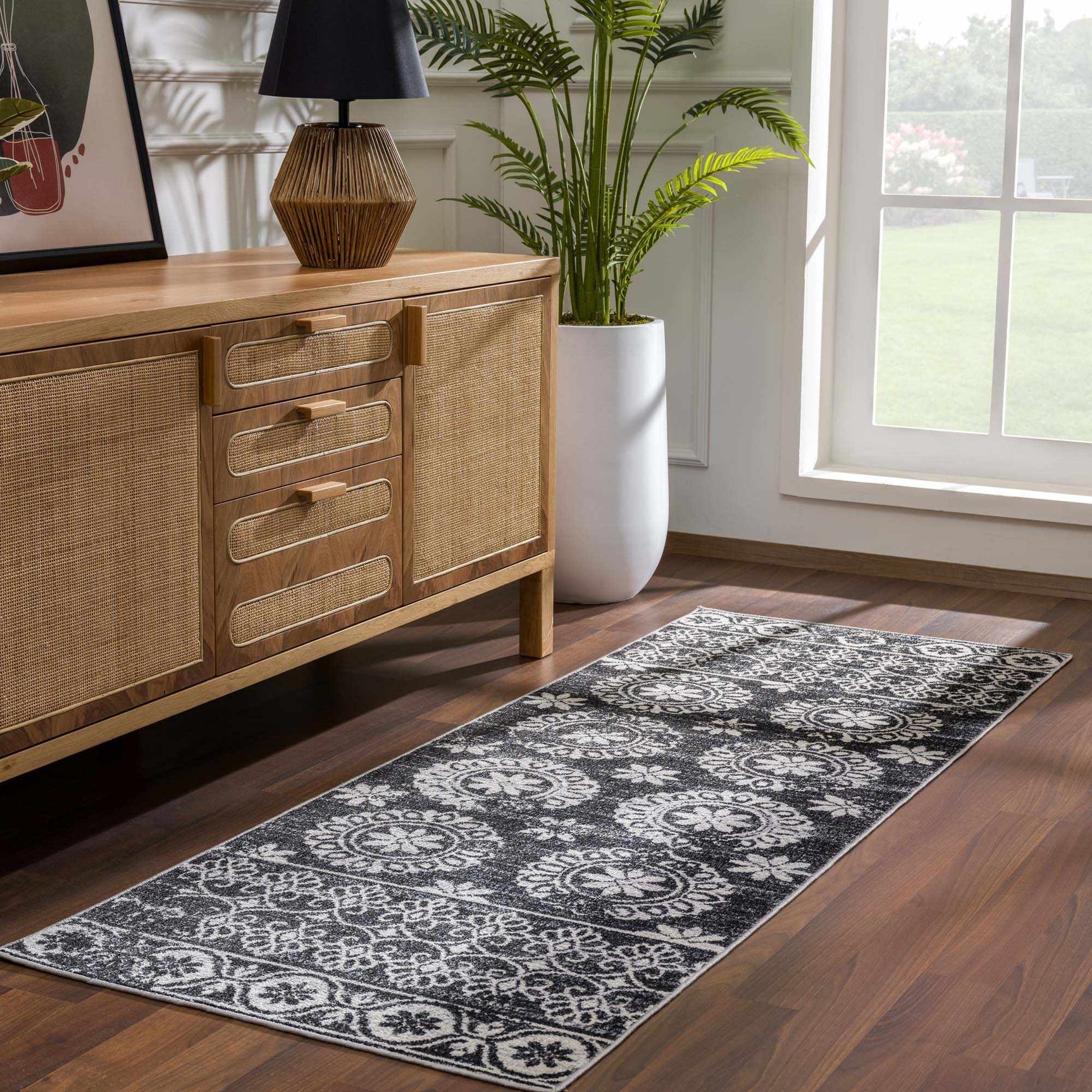 Kahraman Black & White Washable Rug - Clearance - Ornate Home