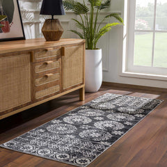 Kahraman Black & White Washable Rug - Clearance - Ornate Home