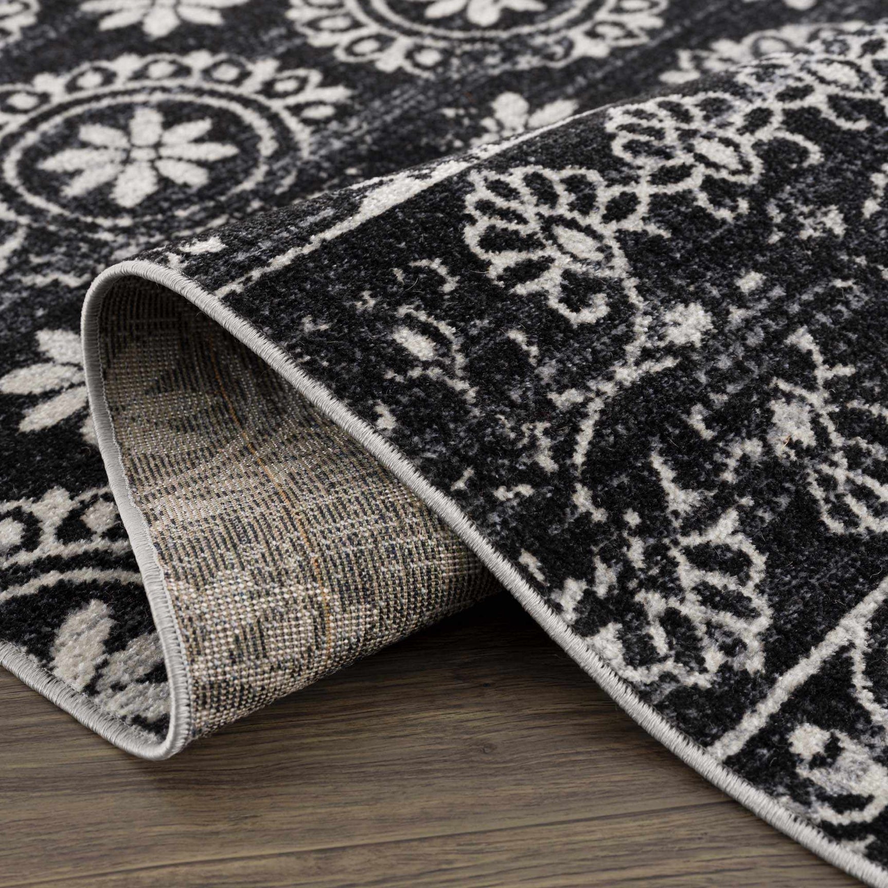 Kahraman Black & White Washable Rug - Clearance - Ornate Home