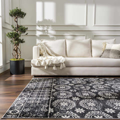 Kahraman Black & White Washable Rug - Clearance - Ornate Home