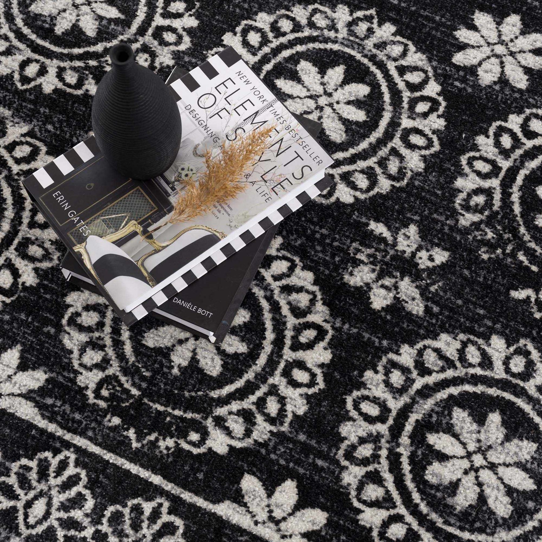 Kahraman Black & White Washable Rug - Clearance - Ornate Home