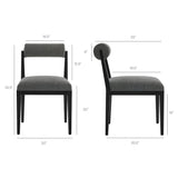 Kai Charcoal Fabric Dining Chair (Set of 2) - Ornate Home