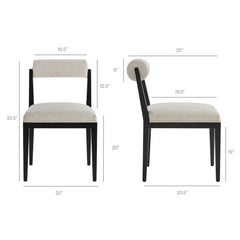 Kai Linen Fabric Dining Chair (Set of 2) - Ornate Home