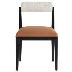 Kai Pearl Tan Black Boucle and Vegan Leather Dining Chair (Set of 2) - Ornate Home