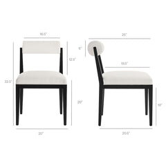Kai Salt Fabric Dining Chair (Set of 2) - Ornate Home