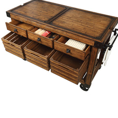 Kaif Distressed Chestnut Kitchen Cart - Ornate Home