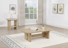 Kailani Beige Oak 2-piece Coastal Coffee and End Table Set - Ornate Home