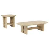 Kailani Beige Oak 2-piece Coastal Coffee and End Table Set - Ornate Home