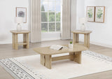 Kailani Beige Oak 3-piece Coastal Coffee and End Table Set - Ornate Home