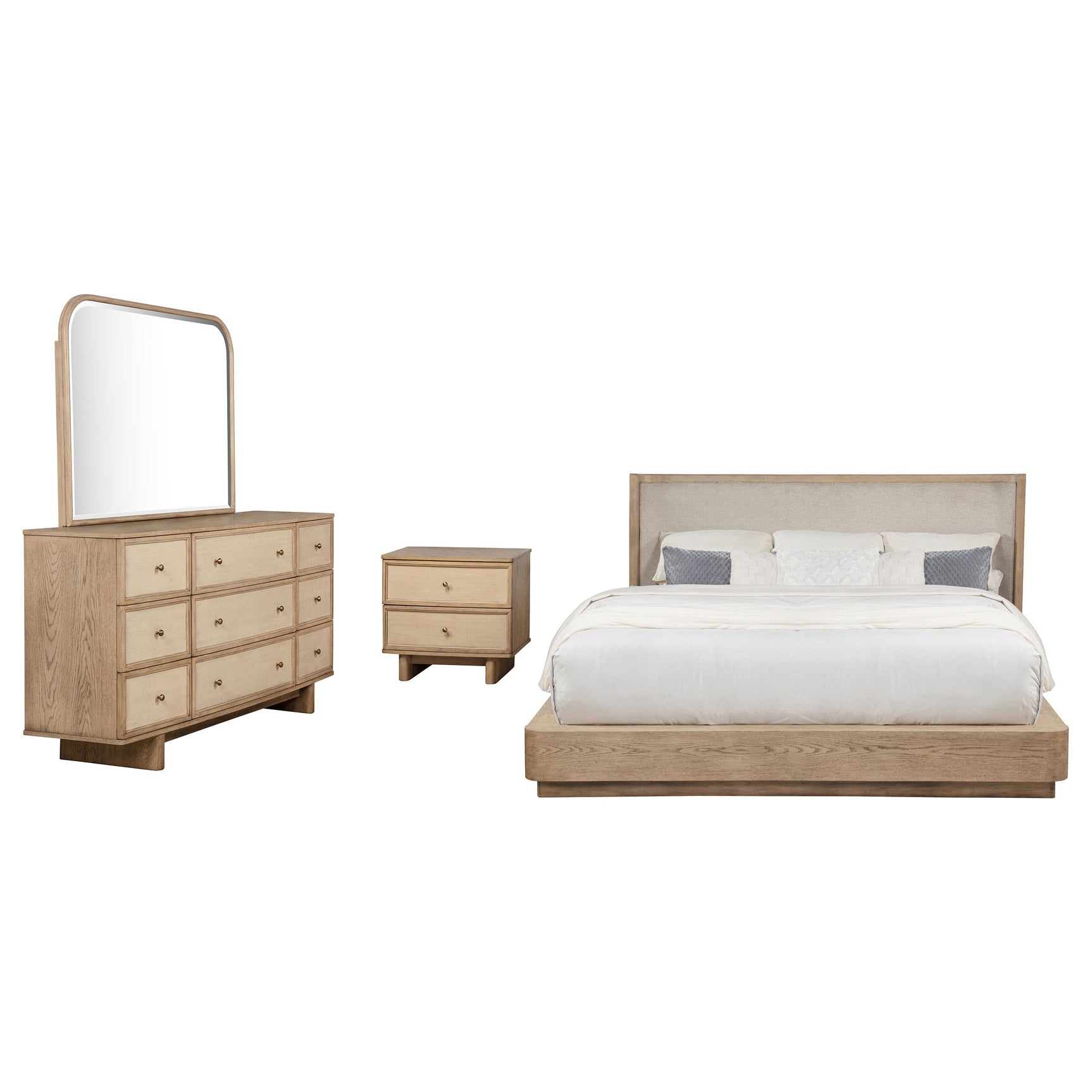 Kailani Beige Oak 4-piece Queen Bedroom Set - Ornate Home