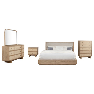 Kailani Beige Oak 5-piece Eastern King Bedroom Set - Ornate Home