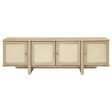Kailani Beige Oak 79-inch 4-door Cane TV Stand Media Console - Ornate Home