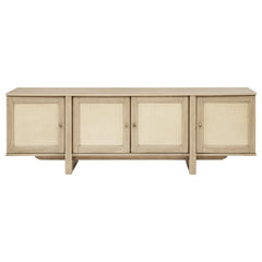 Kailani Beige Oak 79-inch 4-door Cane TV Stand Media Console - Ornate Home