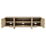 Kailani Beige Oak 79-inch 4-door Cane TV Stand Media Console - Ornate Home