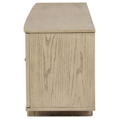 Kailani Beige Oak 79-inch 4-door Cane TV Stand Media Console - Ornate Home