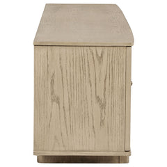 Kailani Beige Oak 79-inch 4-door Cane TV Stand Media Console - Ornate Home