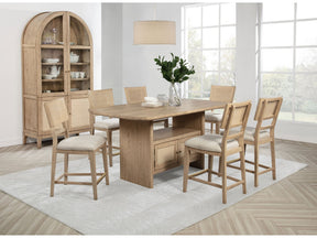 Kailani Beige Oak 8-piece Counter Height Dining Room Set - Ornate Home
