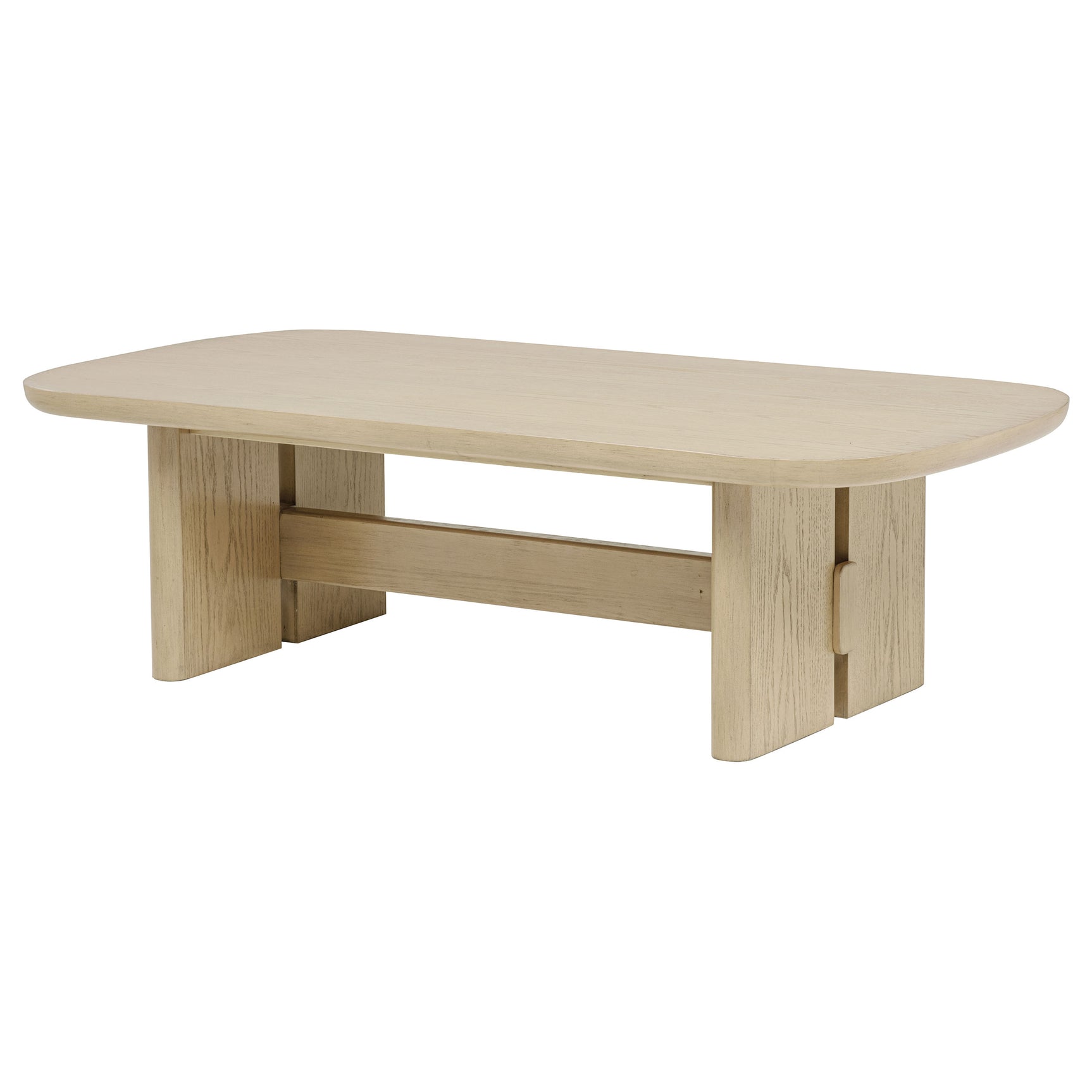 Kailani Beige Oak Coastal Rectangular Cocktail Coffee Table - Ornate Home