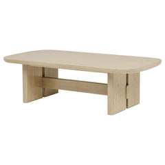 Kailani Beige Oak Coastal Rectangular Cocktail Coffee Table - Ornate Home