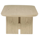 Kailani Beige Oak Coastal Rectangular Cocktail Coffee Table - Ornate Home