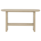 Kailani Beige Oak Coastal Sofa Console Table with Shelf - Ornate Home