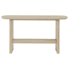 Kailani Beige Oak Coastal Sofa Console Table with Shelf - Ornate Home