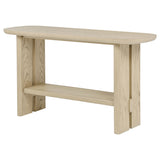 Kailani Beige Oak Coastal Sofa Console Table with Shelf - Ornate Home