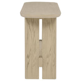 Kailani Beige Oak Coastal Sofa Console Table with Shelf - Ornate Home