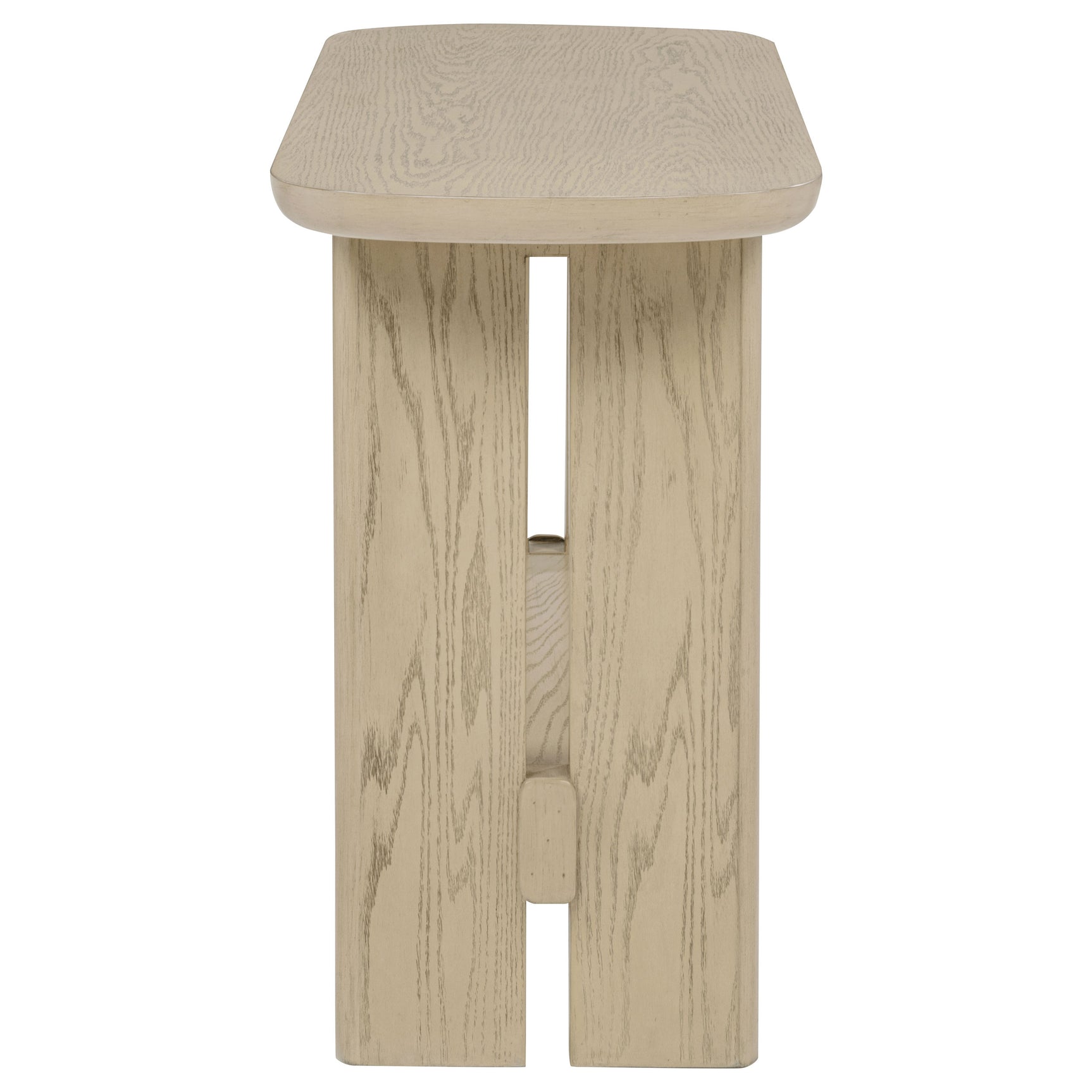 Kailani Beige Oak Coastal Sofa Console Table with Shelf - Ornate Home
