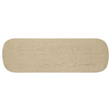 Kailani Beige Oak Coastal Sofa Console Table with Shelf - Ornate Home