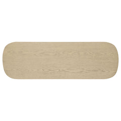 Kailani Beige Oak Coastal Sofa Console Table with Shelf - Ornate Home