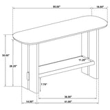 Kailani Beige Oak Coastal Sofa Console Table with Shelf - Ornate Home