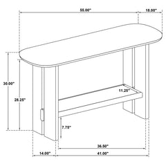 Kailani Beige Oak Coastal Sofa Console Table with Shelf - Ornate Home