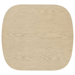 Kailani Beige Oak Coastal Square End Side Table with Shelf - Ornate Home